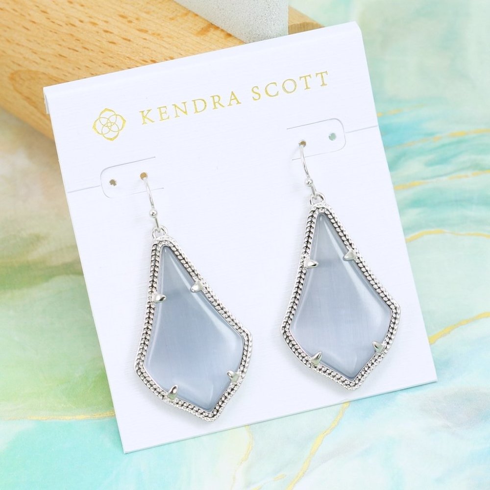Kendra Scott Alex slate silver drop earring Silver Tone